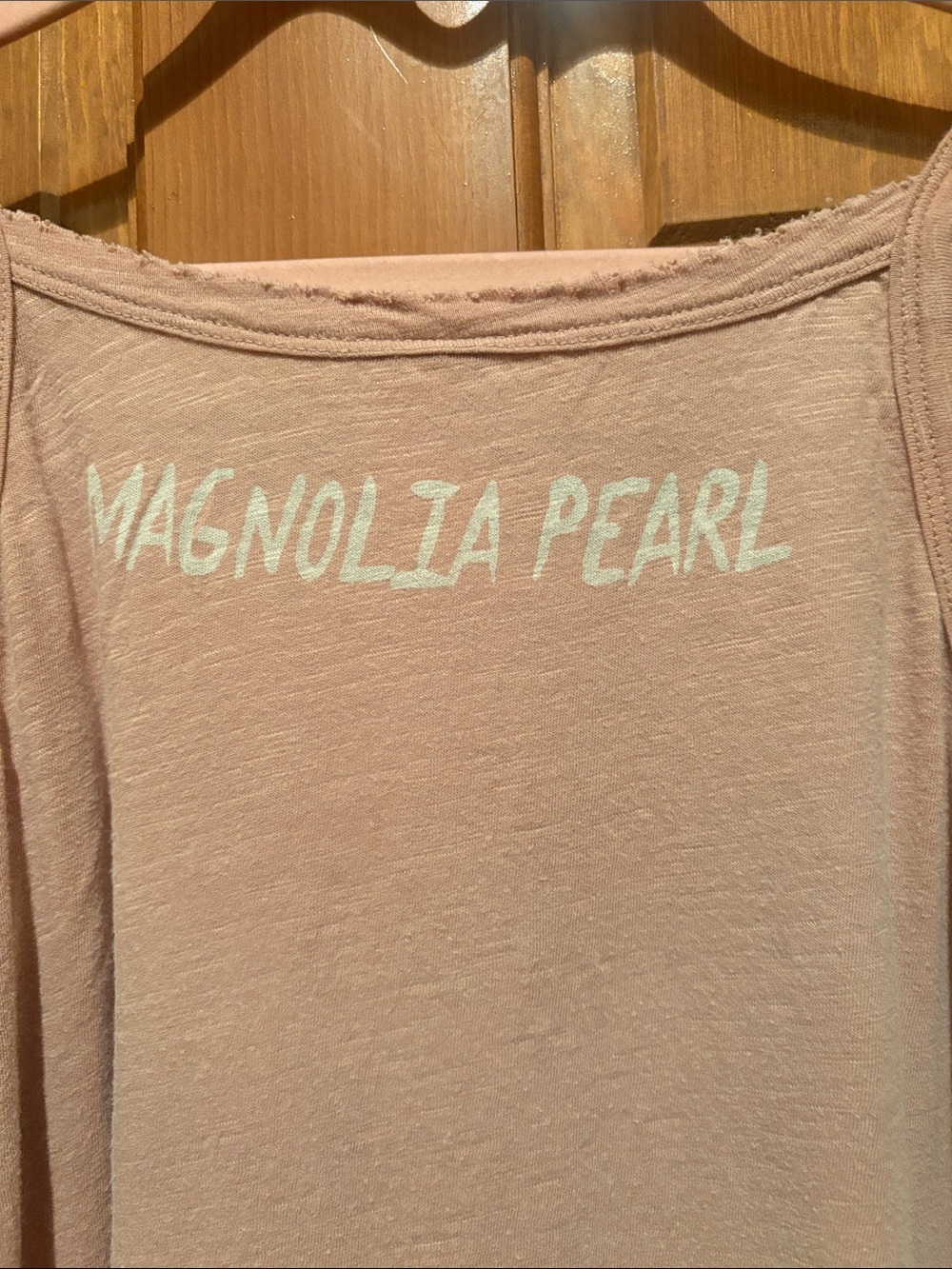 Magnolia Pearl Dusty Pink Tank with Faded White Graphic - Picture 6 of 6